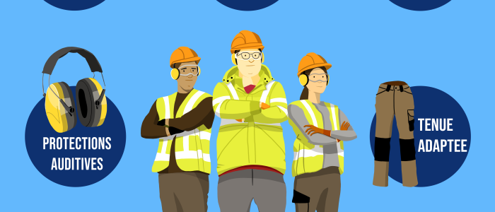 affiche ouvrier chantier tenues adaptées graphiste Ariège